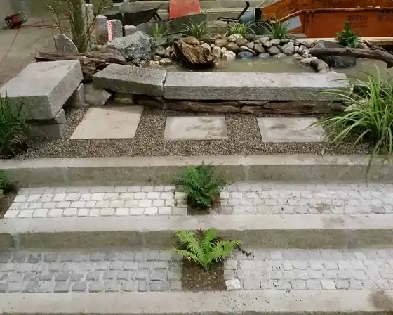 Angelegter Bachlauf mit Bepflanzung